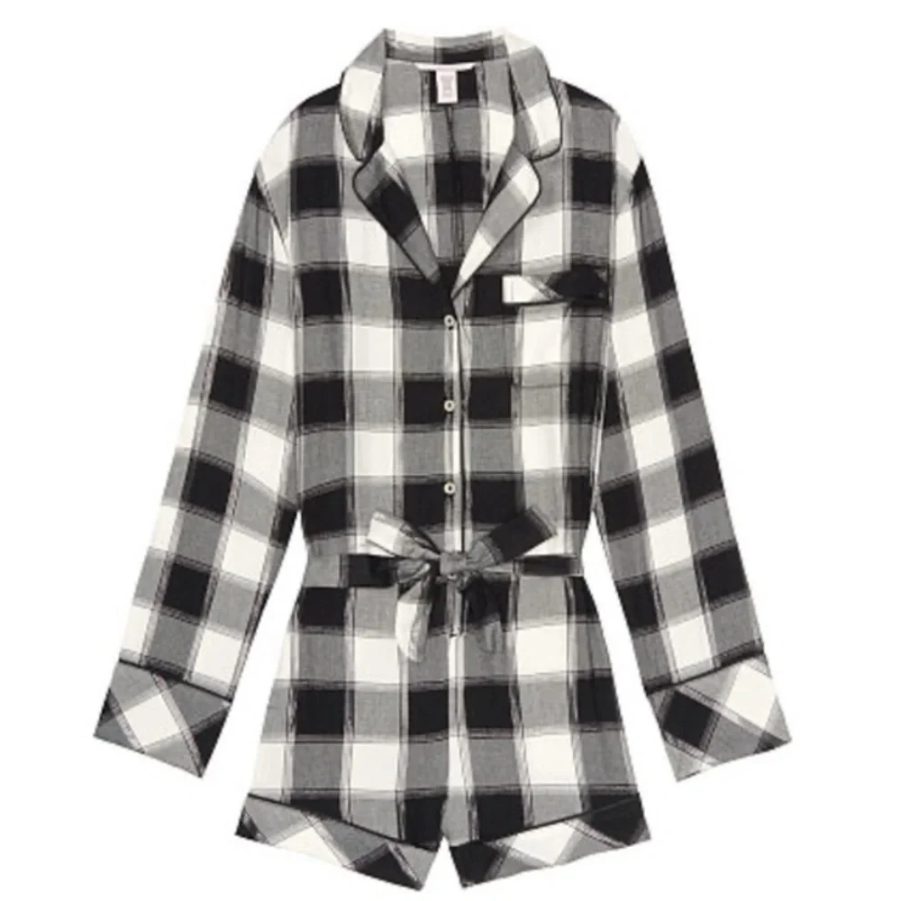 Victoria’s‎ Secret Plaid Romper Pajamas.